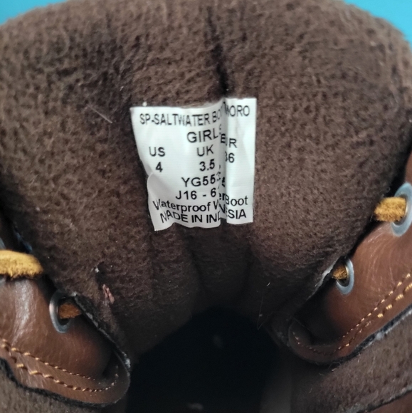 Sperry's | Big Kid's Saltwater Duck Boot | Brown Girl's Size US 4 - Picture 3 of 6